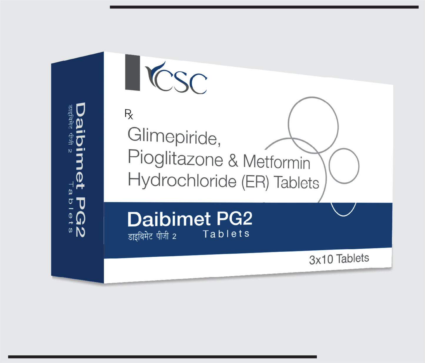 Daibimet PG2 (5x3x10) Metformin 500mg + Glimepirid 2mg + Pioglitazon 15mg by CSC