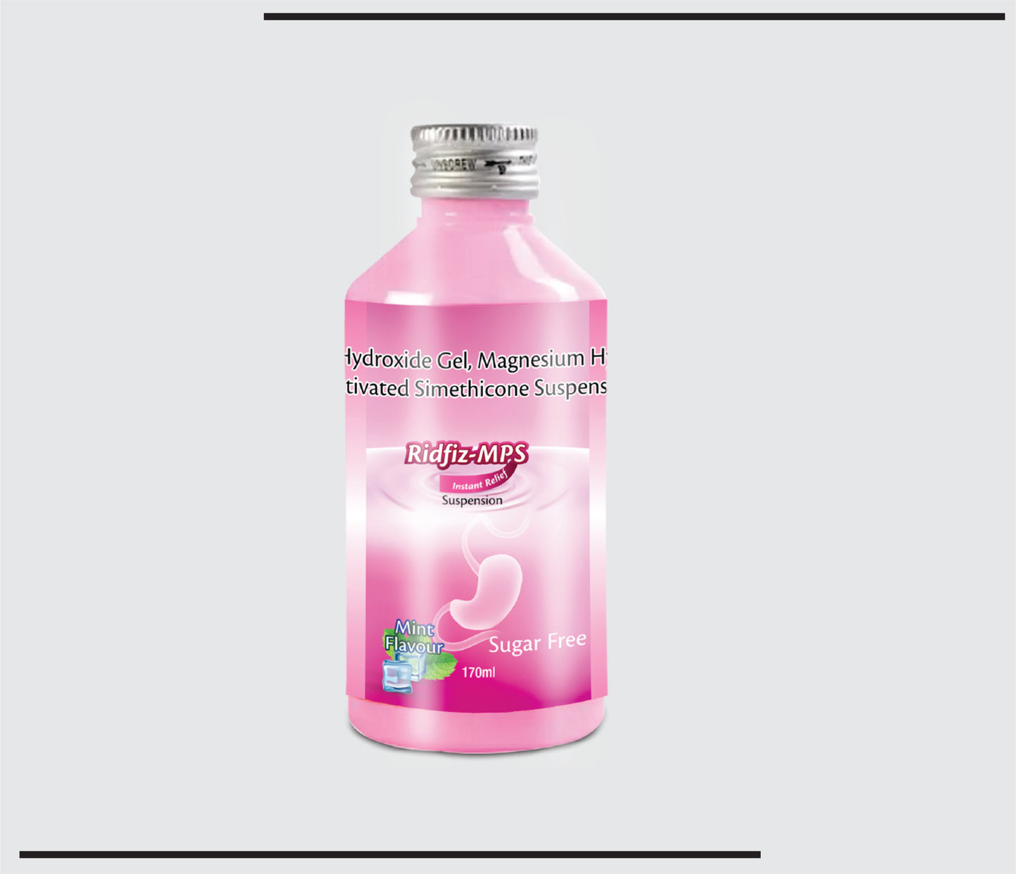 Ridfiz MPS (Mint) (170 ml )Dried Aluminium Hydroxide 250 mg + Magnesium Hydroxide 250 mg + Activated Simethicone 50 mg + Sorbitol Solution 1.25 gm by CSC