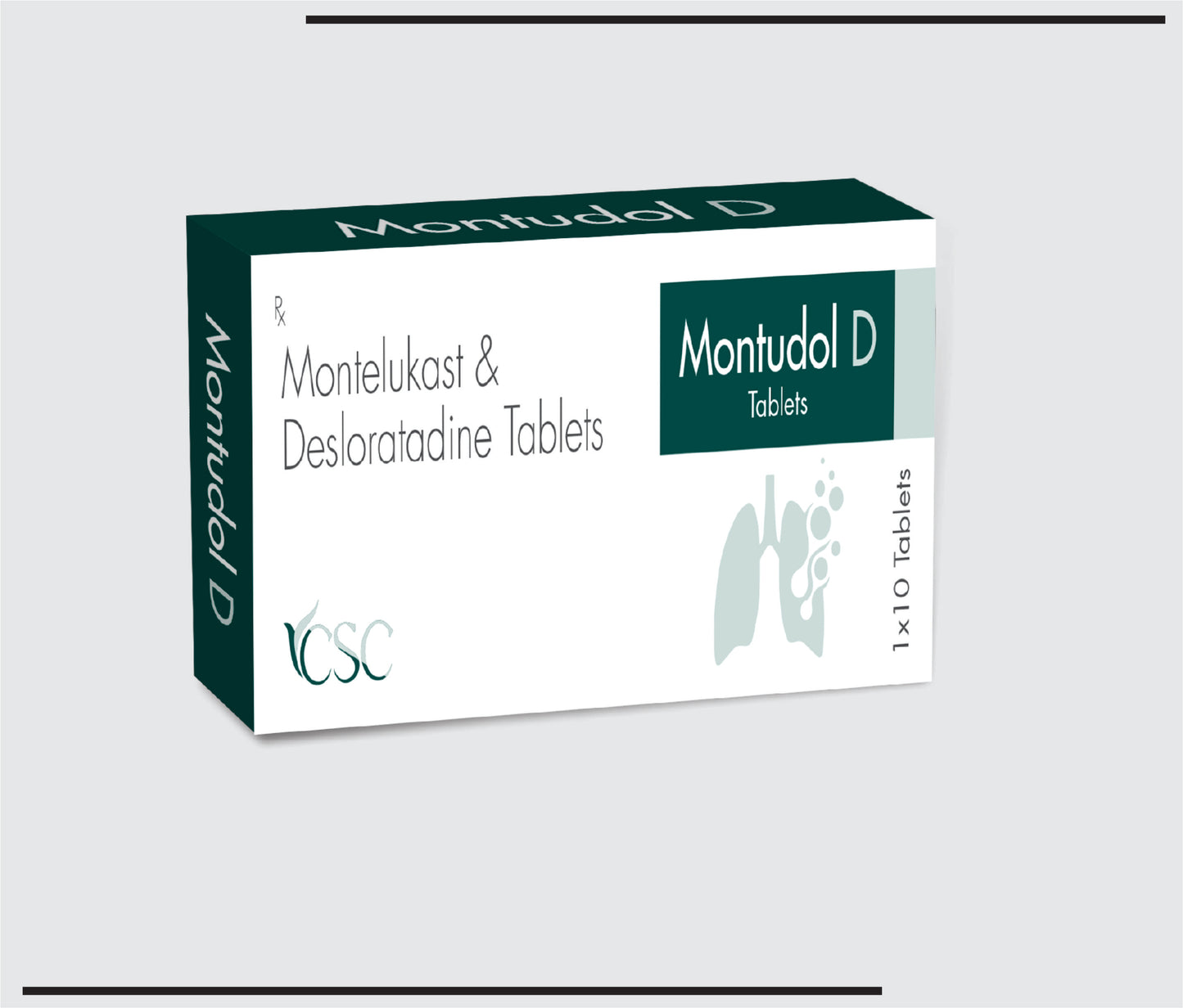 Montudol D  (10x1x10 )Montelukast Sodium 10mg + Desloratadine 5mg by CSC