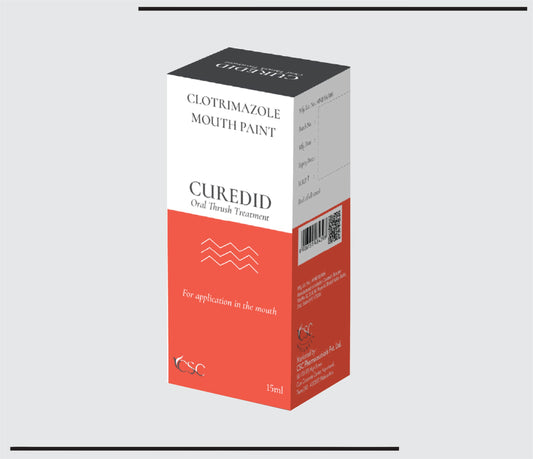كيوريديد-طلاء فم (15 مل) كلوتريمازول 1% وزن/حجم، بروبيلين جلايكول وجلسرين من سي إس سي