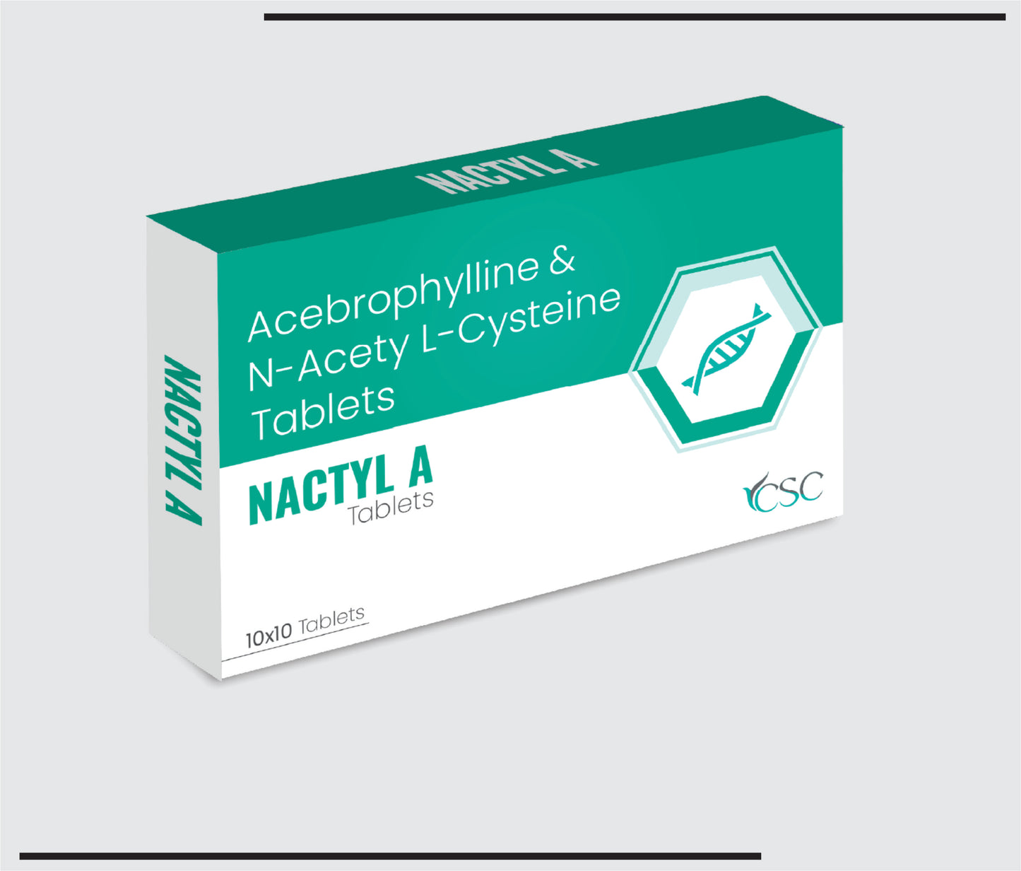Nactyle A (10x1x10 )Acebrophylline 100 mg+N -Acetyle L-Cysteine 600 mg  by CSC