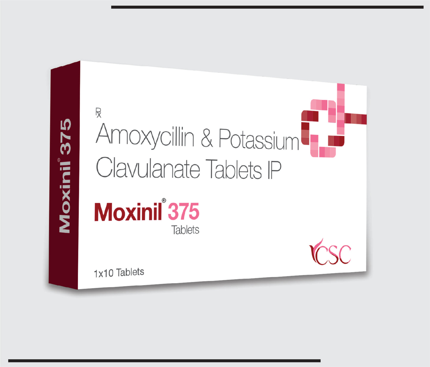 Moxinil 375 (10x1x10 )Amoxycillin 250mg + Clavulanic Acid 125mg by CSC