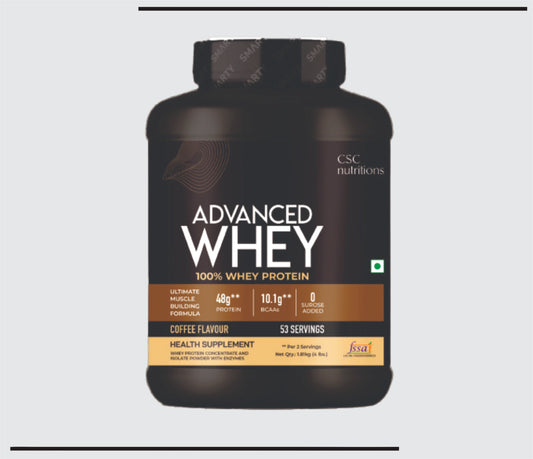CSC WHEY Protein 4LB  (1.81Kg )Concentrated Whey Protein Powder (Coffee Flavour) by CSC