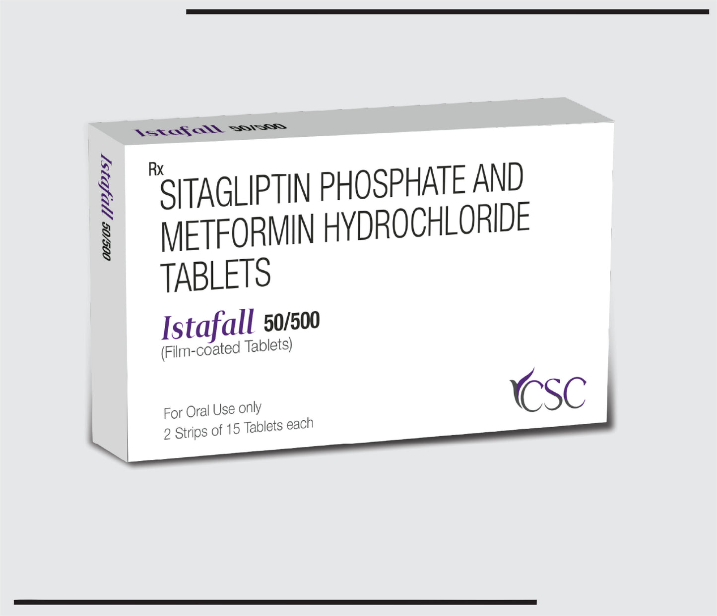 Istafall-M 50/500 (10X2X15 )Sitagliptin 50mg + Metformin Hydrochloride 500mg by CSC