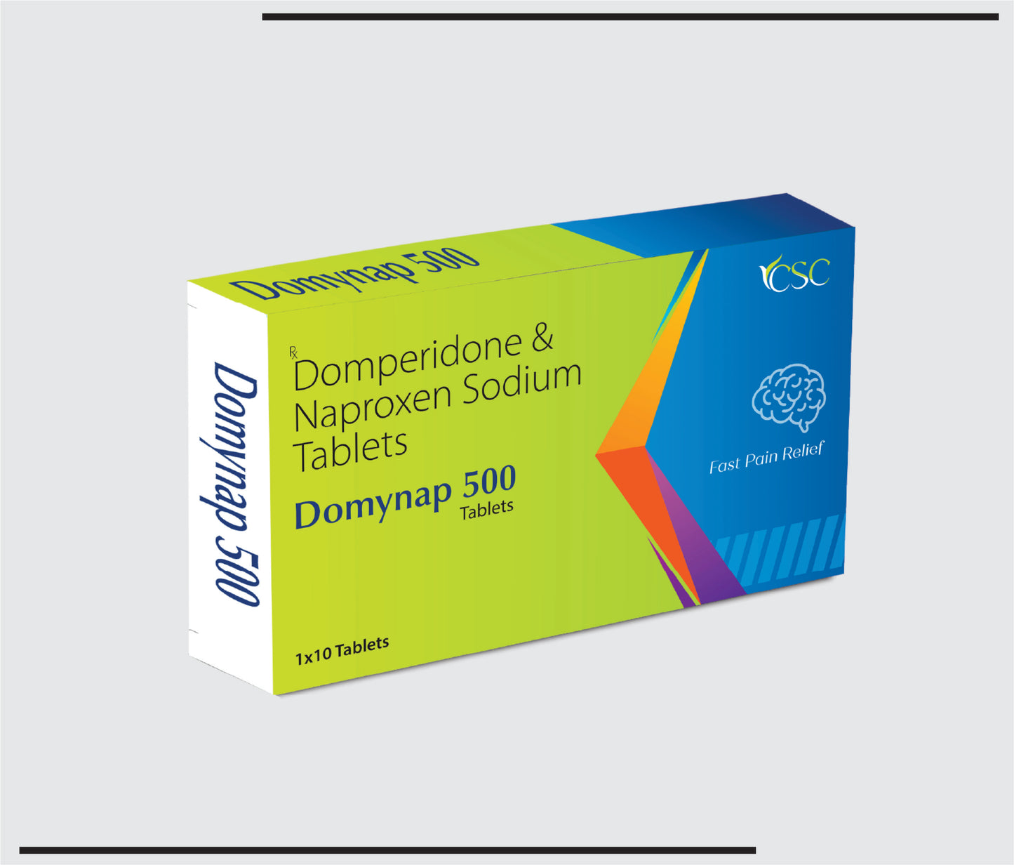 Domynap 500  (10x1x10 )Domperidone Maleate 10mg + Naproxen Sodium 550mg Equ. To  Naproxen 500mg by CSC