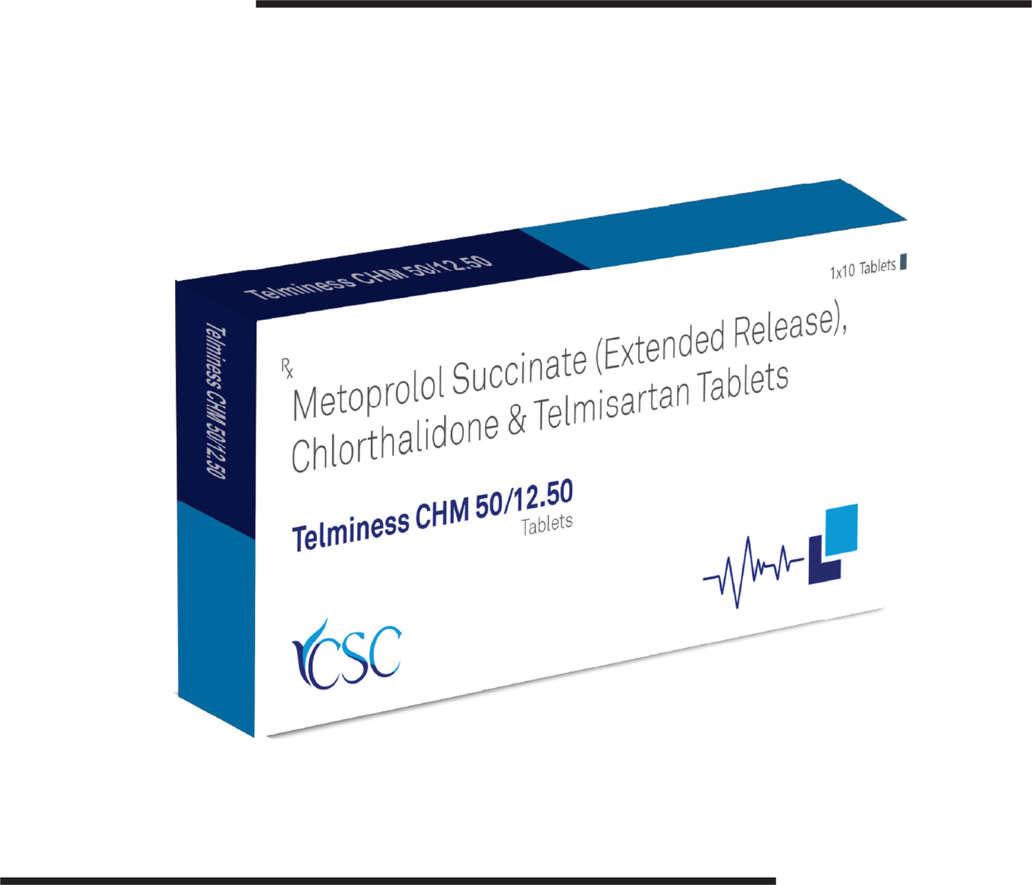 Telminess CHM 50/12.5 (10x1x10 )Metoprolol Succinate 47.5mg eq to Metoprolol tartrate 50mg+Chlorthalidone 12.5mg+Telmisartan 40 mg by CSC