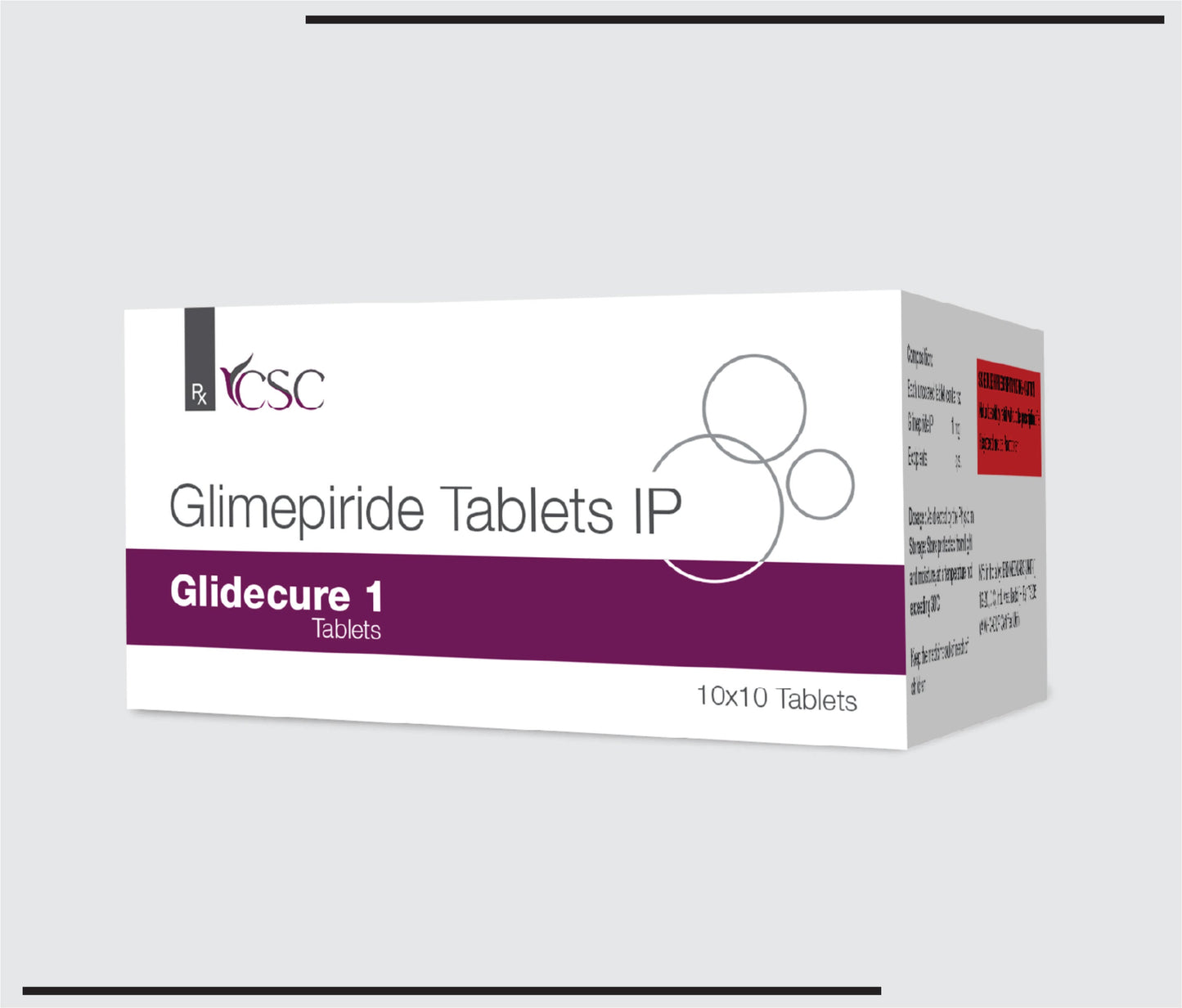 Glidecure 1 (10x10) Glimepiride IP 1mg, CSC ürünüdür.