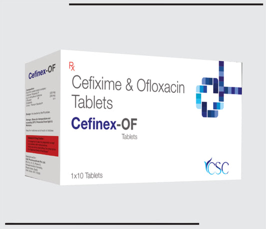 Cefinex OF (10x1x10 )Cefixime 200 mg + Ofloxacin 200 mg  by CSC