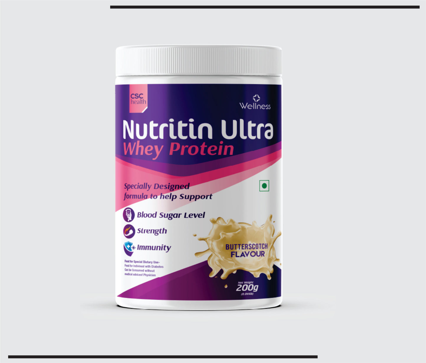 Nutritin Ultra Butter Scotch Shake  (200g )Protein Powder (Butter Scotch  flavour) by CSC