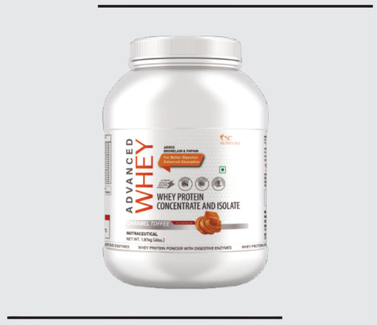 CSC Advance Whey 4 LB  (1.81Kg )Concentrated Whey Protein Powder (Toffe Caramel Flavour) by CSC