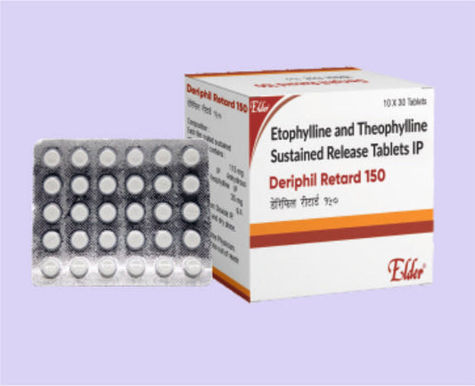 DERIPHIL RETARD 150 TABLET (115/35MG) 30 TABLET (Etofilin 115mg + Teofilin 35mg) - Elder