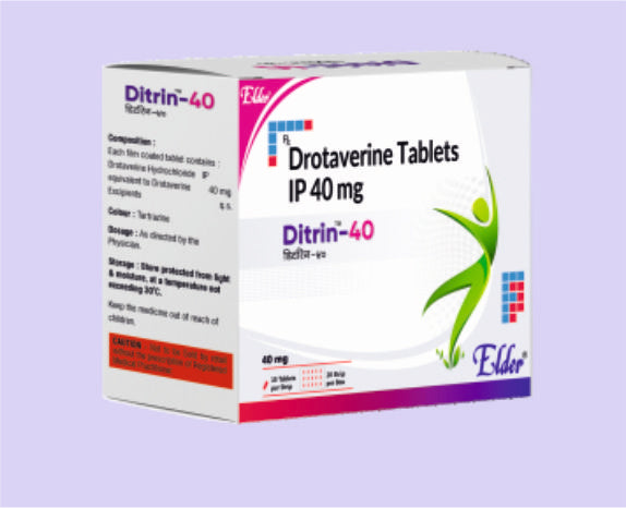 DITRIN 40 TAB 15'S ( Drotaverine 40mg TAB. ) by Elder