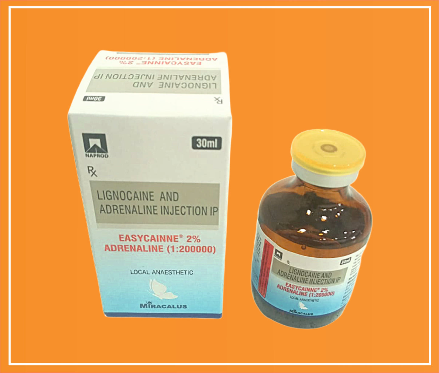 إيزيكايين 2% أدرينالين 30 مل (ليدوكايين (2% وزن/حجم) + أدرينالين (0.005 ملغ)) من نابروود