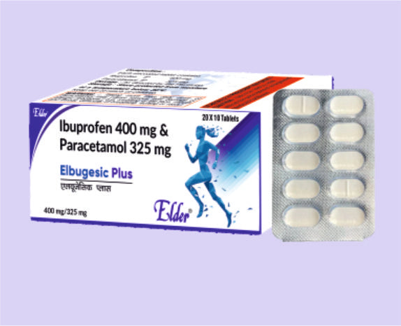 ELBUGESIC PLUS TABS 10'S ( Ibuprofen 400 mg & Paracetamol 325 mg ) by Elder