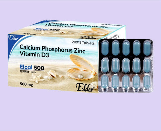 ELCAL 500 TABS 15'S ( Calcium,Phosphorous,Zinc,Vit D3 ) by Elder