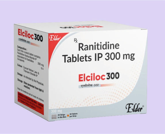 ELCILOC 300 TABS 30'S (رانيتيدين 300 ملغ) من Elder