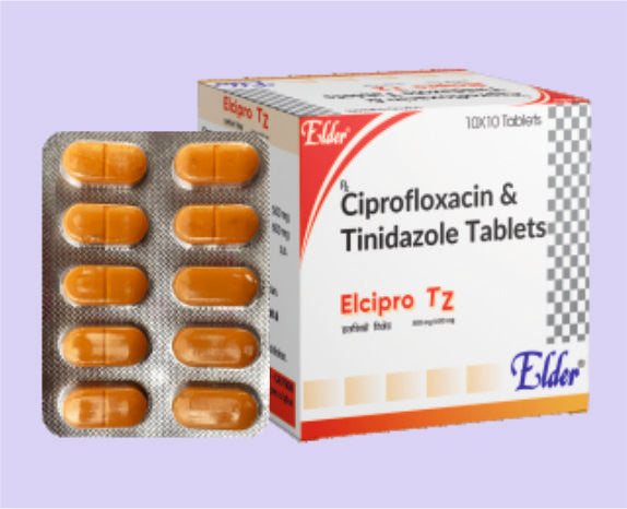 ELCIPRO TZ TABLET (500/600 MG) 10'LU (Siprofloksasin 500 mg ve Tinidazol 600 mg) Elder ürünüdür.