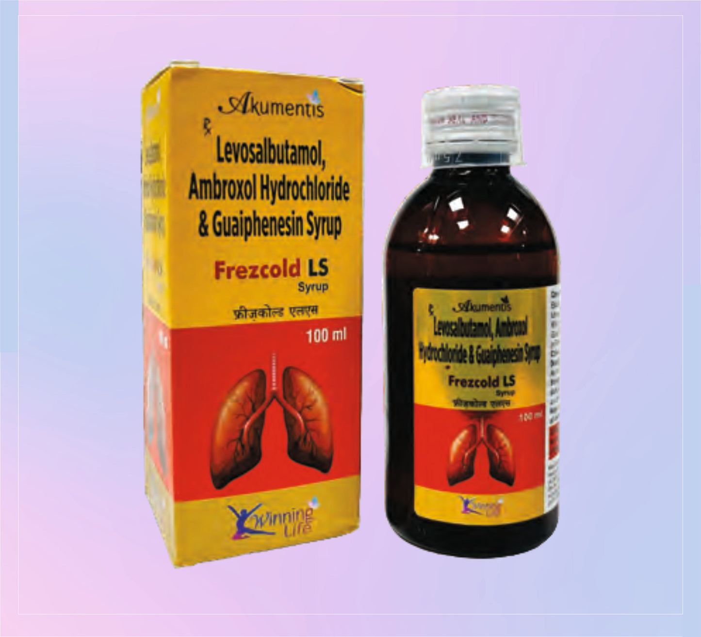 Frezcold-Ls Syrup 100Ml 1x100ML Ambroxol 30 Mg + Levosalbutamol 1 Mg + Guaifenesin 50 Mg   by Akumentis
