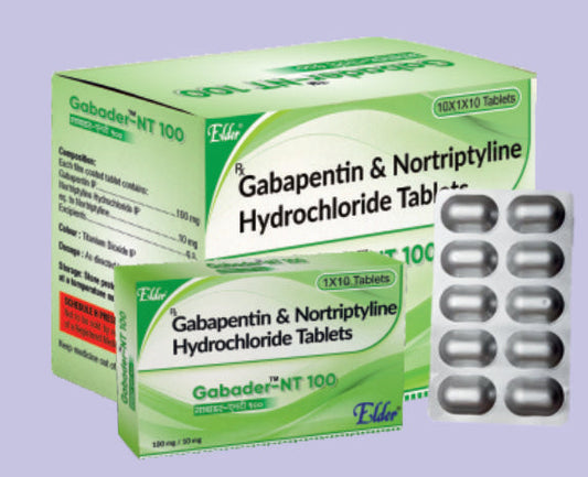 GABADER NT 100 (100/10) TABS 10'S 10'S (Gabapen 100mg, Nortriptyline 10mg) by Elder