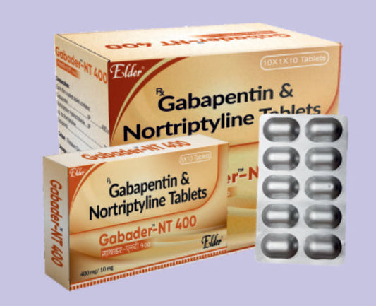 GABADER NT 400 TABLET (400/10 MG) 10'LU (Gabapentin 400mg, Nortriptyline 10mg) by Elder