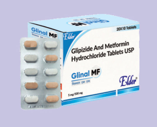 GLINAL MF TABLET (5/500 MG) 10'LU (Glipizide 5mg, Metformin 500mg) Elder'dan