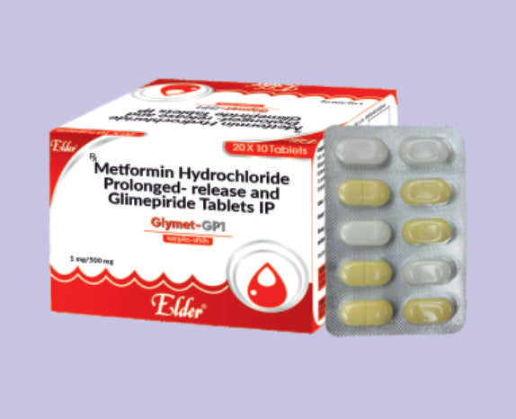 GLYMET GP1 (SR) TABLET (1/500MG) 10'LU (Glimider 1mg, Metformin 500SR) - Elder
