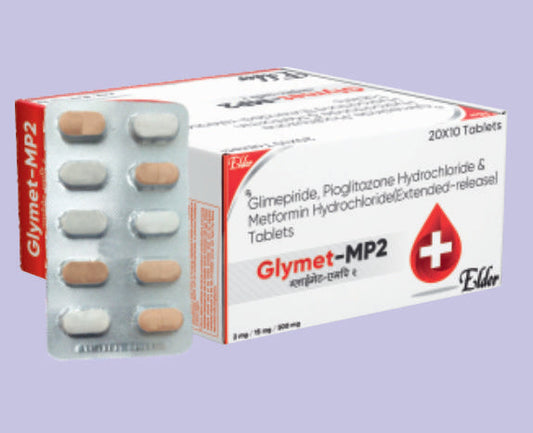 GLYMET MP2 TABLET (500/15/2 MG) 10 ADET (Glimepirid IP 2mg, Pioglitazon 15mg, Metformin Hidroklorür IP 500mg (Yavaş salımlı)) - Elder