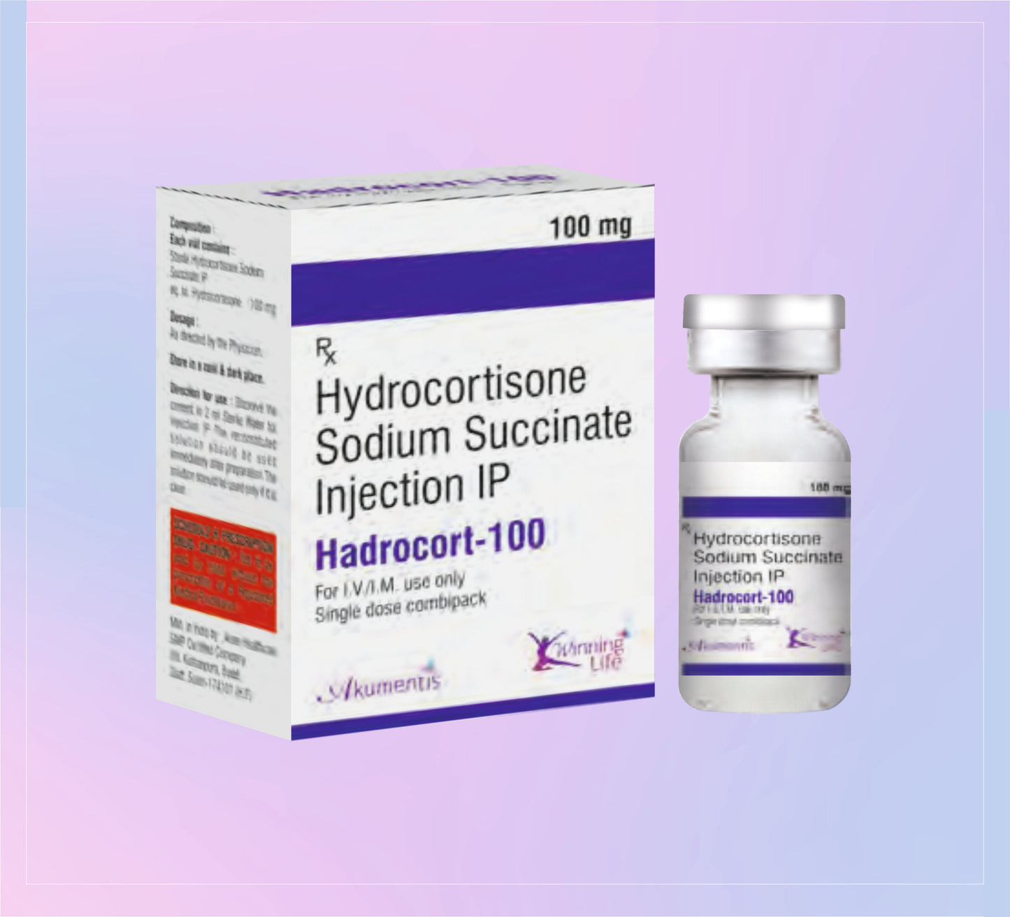 Hadrocort-100 Injection 1X5ML Hydrocortisone 100 Mg   by Akumentis