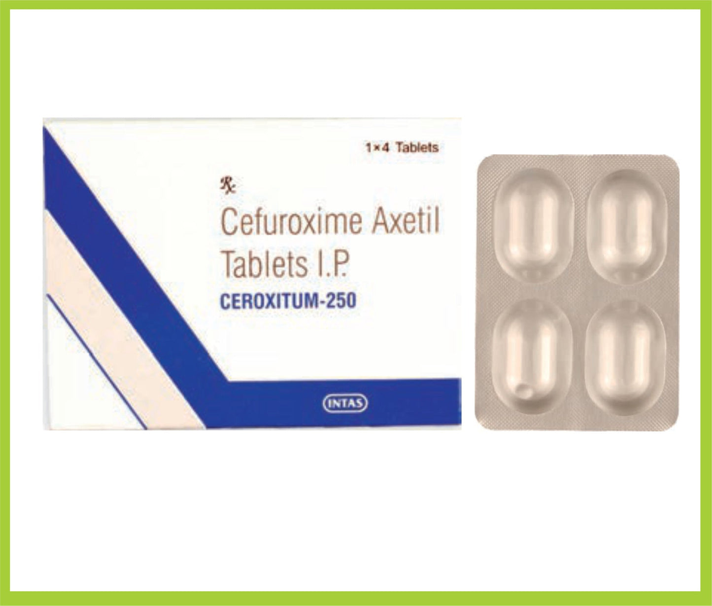 CEROXITUM-250 4 TAB (سيفوروكسيم أكسيتيل 250 مجم) من Intas