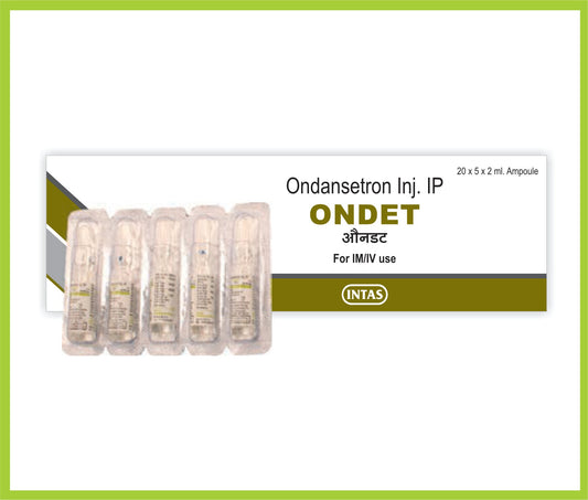 ONDET-2 INJ. 2ML (Ondansetron Hydrochloride 2 mg) by Intas