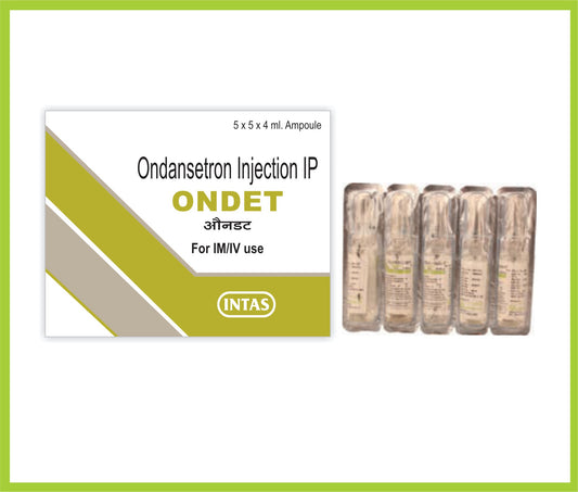 ONDET-4 INJ. 4ML (Ondansetron Hydrochloride 2 mg) by Intas