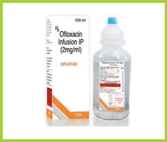 OFLOTAS INJ 100ML (Ofloxacin 200 mg) by Intas