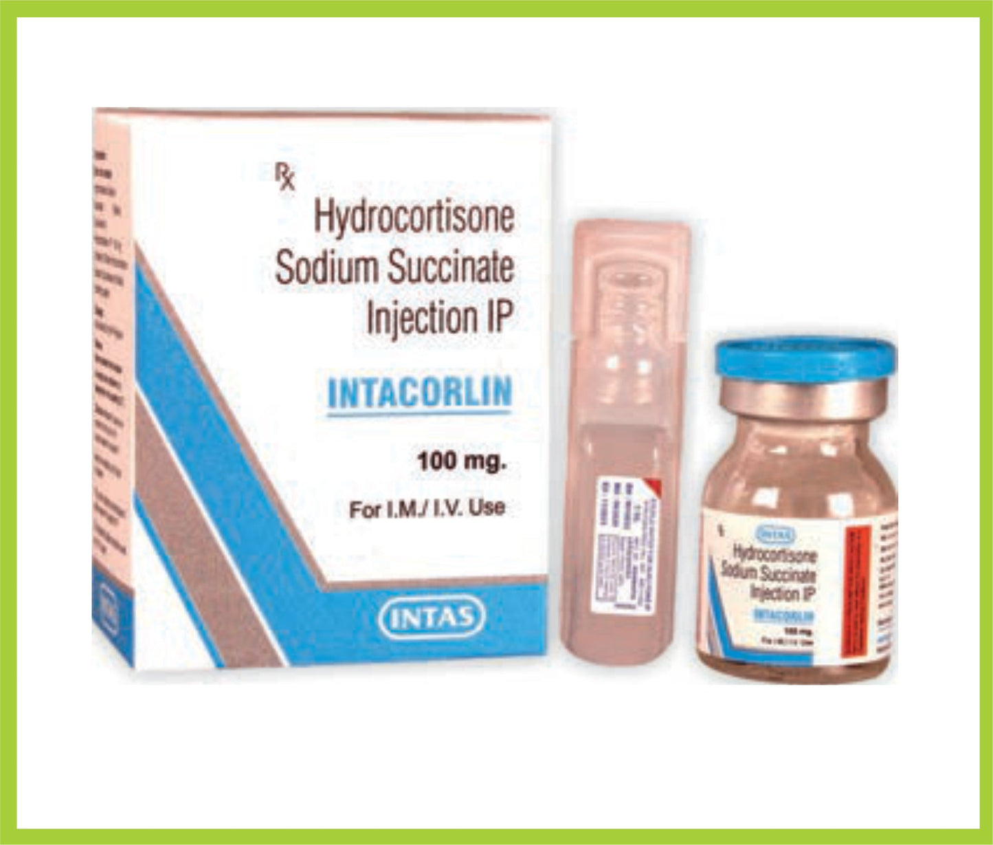 INTACORLIN 100MG INJ (هيدروكورتيزون صوديوم سكسينات 100 ملغ) من Intas