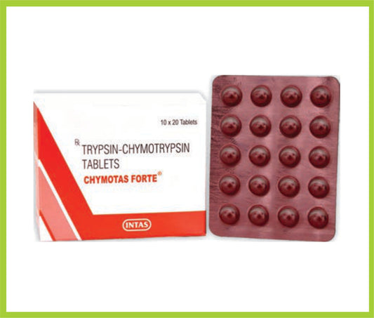 CHYMOTAS FORTE 20 TAB (Trypsin Chymotrypsin 100000 AU) by Intas