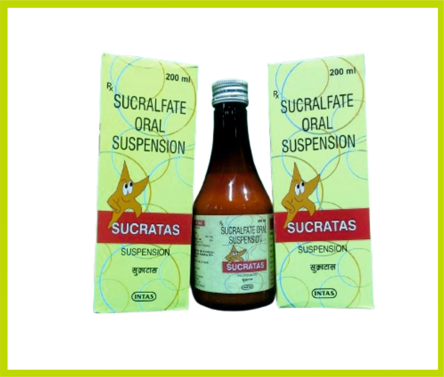 SUCRATAS SYRUP 200 ML (Sucralfate 1 g) by Intas