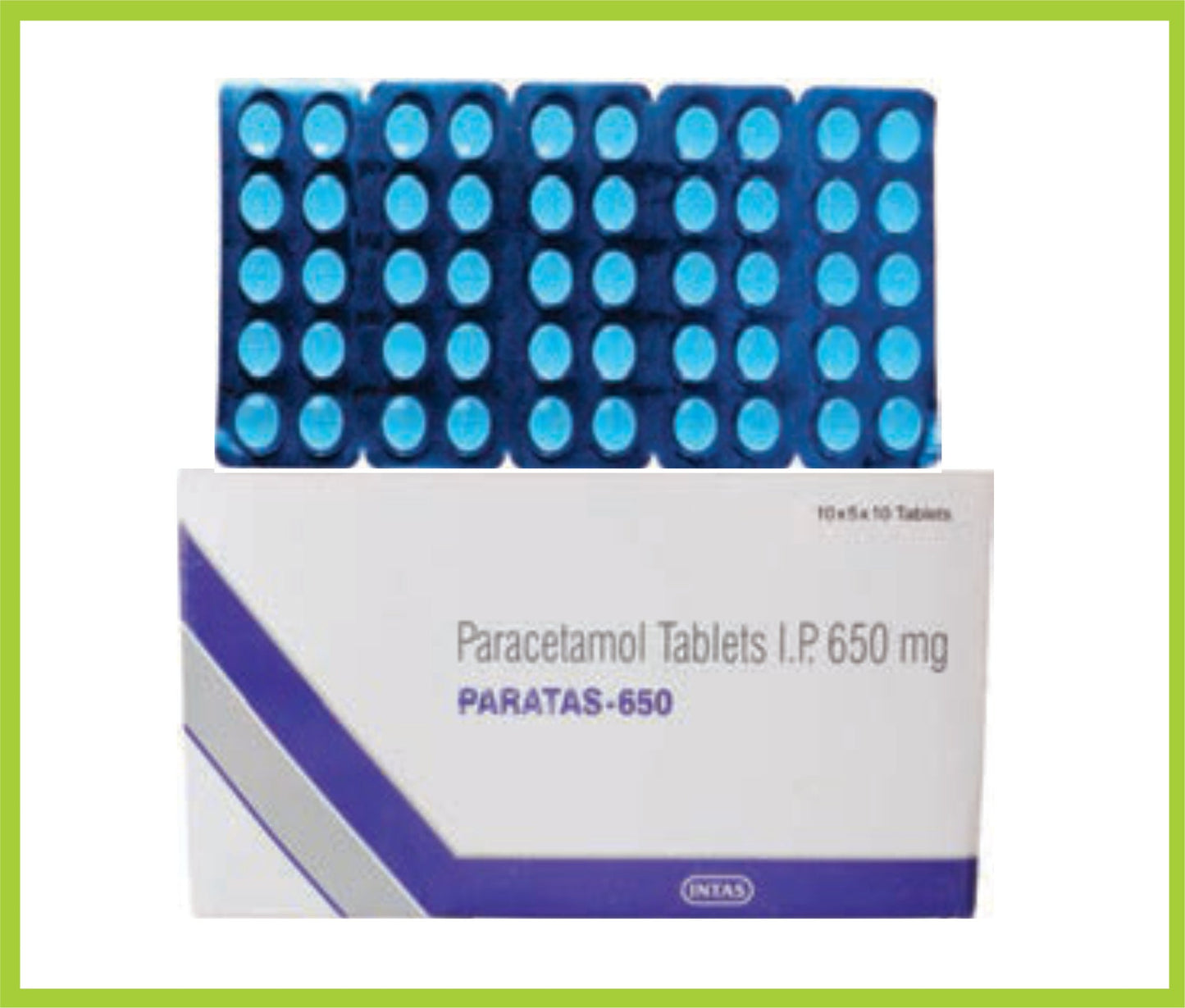 PARATAS  650 10 TAB (Paracetamol 650 mg) by Intas