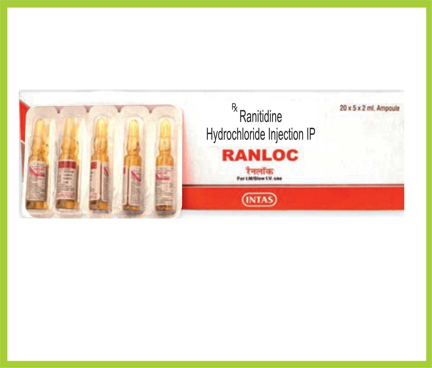 RANITAS ENJEKSİYON 2 ML (Ranitidin 25 mg) Intas