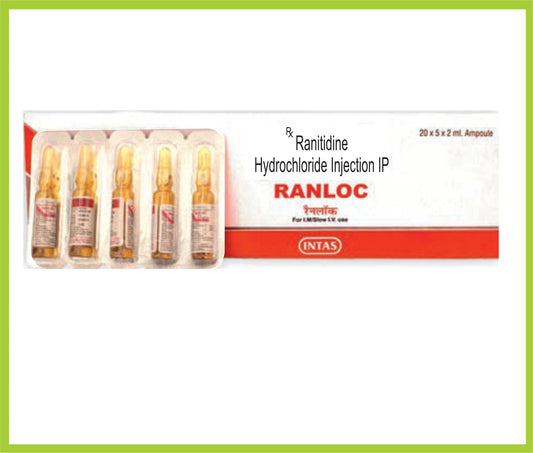 RANITAS INJ 2 ML (Ranitidine 25 mg) by Intas