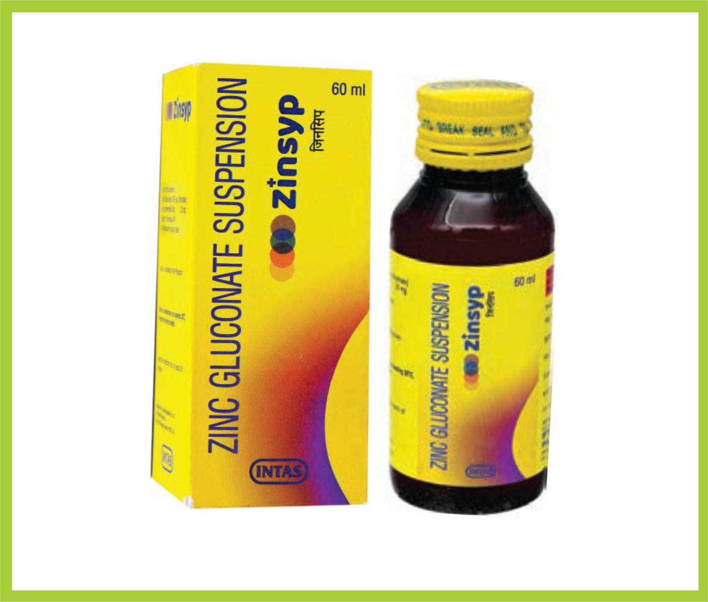 ZINSYP 60 ML (Zinc Gluconate 20 mg (elemental Zinc)) by Intas