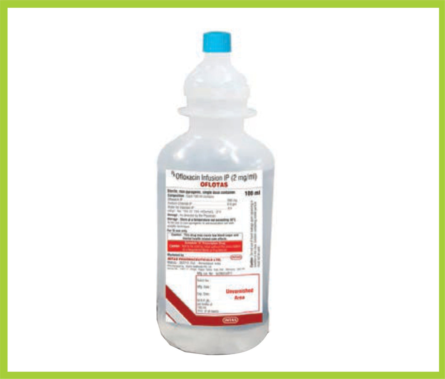 OFLOTAS INJ 100ML (WITHOUT CARTON) (Ofloxacin 200 mg) by Intas