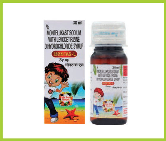 MONTAS-L SYP 30 ML (Montelukast 4 mg + Levocetirizine Hydrochloride 2.5 mg) by Intas