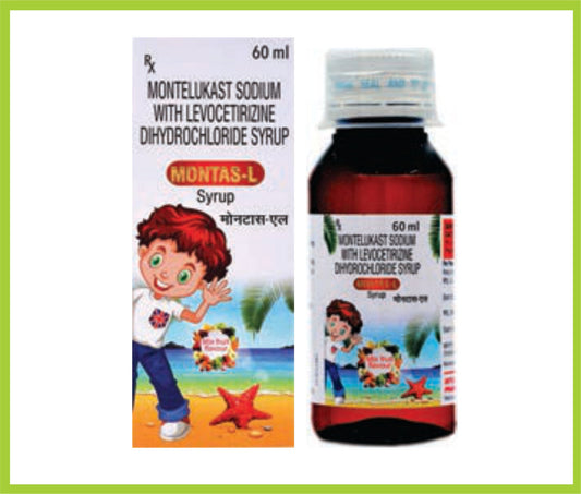 MONTAS-L SYP 60 ML (Montelukast 4 mg + Levocetirizine Hydrochloride 2.5 mg) by Intas