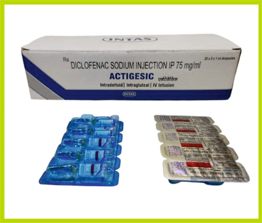 ACTIGESIC 1 ML (Diclofenac Sodium 75 mg) by Intas