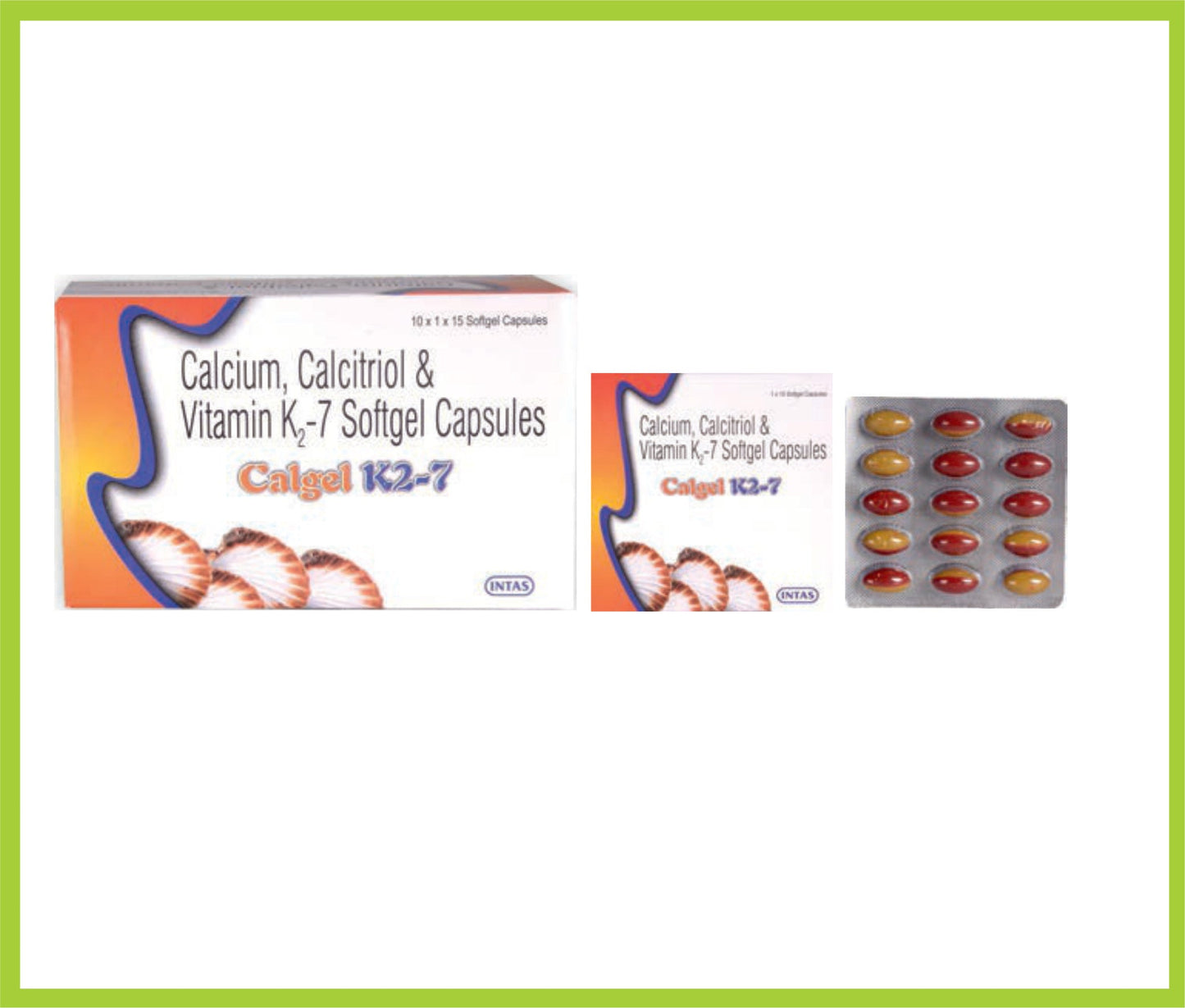 كالجيل كيه2-7 15 كبسولة (كربونات الكالسيوم 1250 مجم + كالسيتريول 0.25 ميكروجرام + فيتامين ك2-7 45 ميكروجرام) من إنتاس