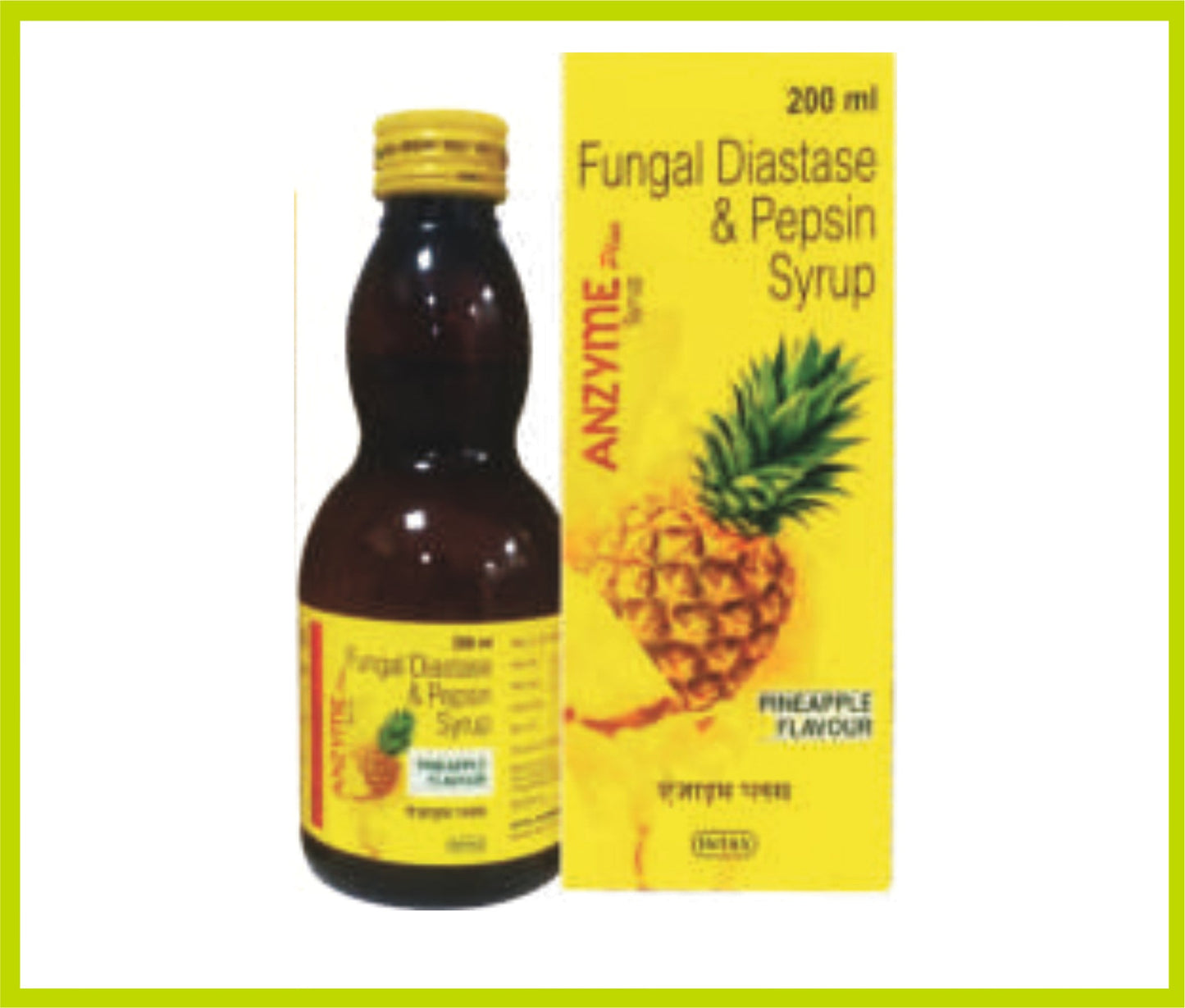 ANZYME PLUS 200 مل (فانجال دياستاز 12.5 ملغ + بيبسين 7.5 ملغ + سوربيتول 70%) من إنتاس