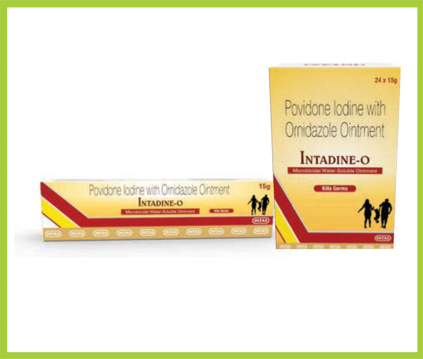 INTADINE-O 15 GM (COMBO) (بوفيدون أيودين 5% وزن/وزن + أورنيدازول 1% وزن/وزن) من إنتاس