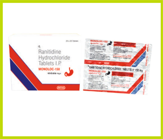 MONOLOC-150 30 TAB (Ranitidine Hydrochloride 150 mg) by Intas