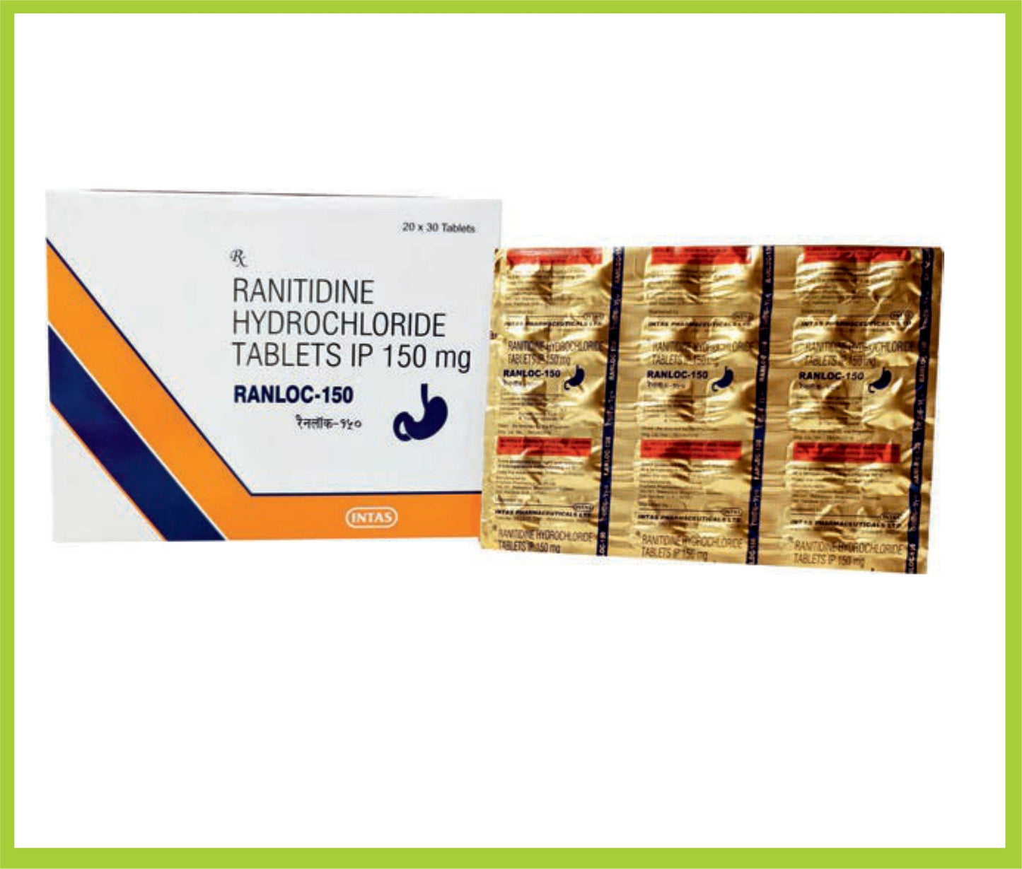 RANLOC-150 30 TB (Ranitidin 150 mg) Intas tarafından