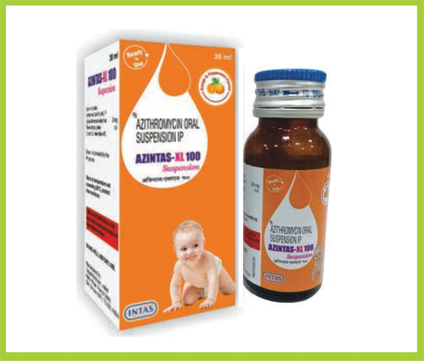 أزينتاس - إكس إل 100 30 مل (أزيثروميسين 100 ملجم) من إنتاس