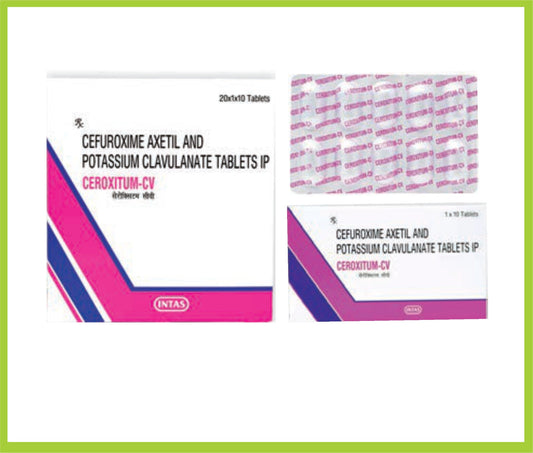 CEROXITUM-CV (10T) (Cefuroxime Axetil 500 mg + Clavulanic Acid 125 mg) by Intas